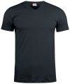 Heren T-shirt V Hals Clique Basic 029035 Zwart